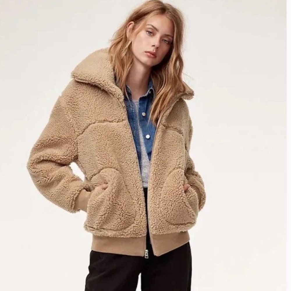 Aritzia Wilfred Free Teddy Coat Bomber Sherpa